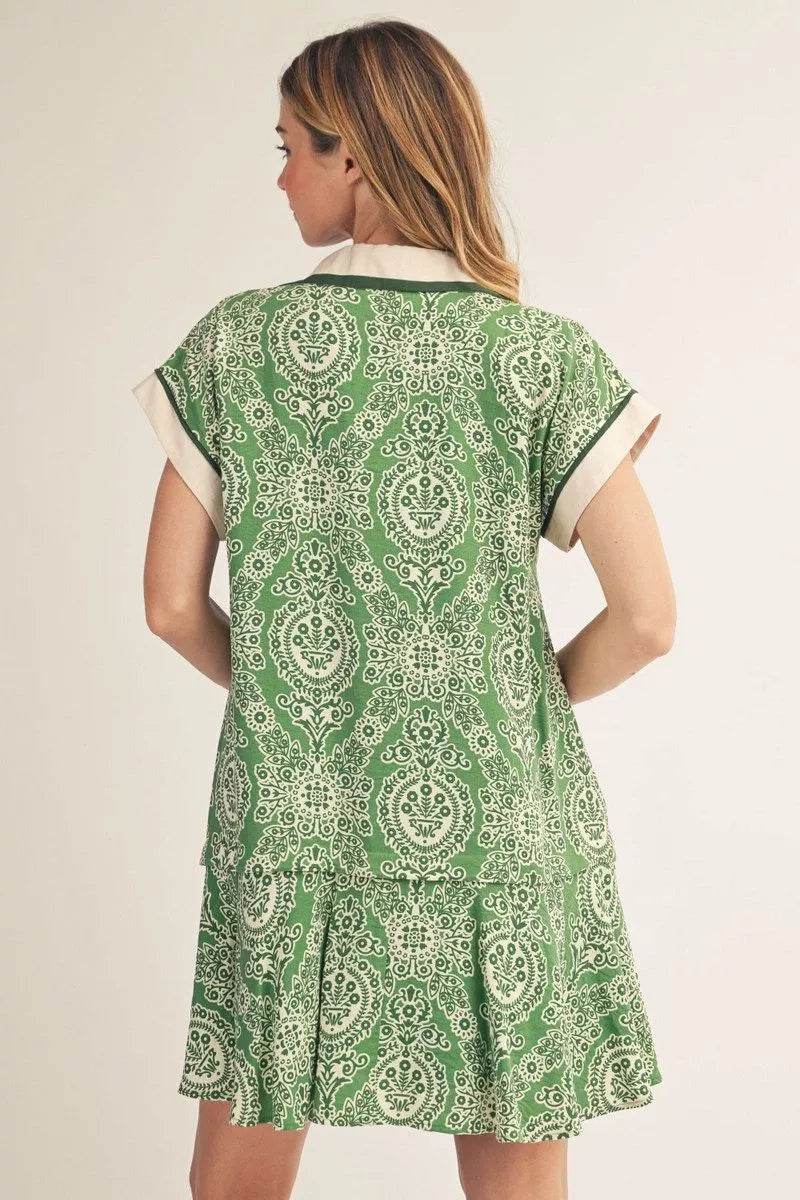 Baroque Flare Trim Dress