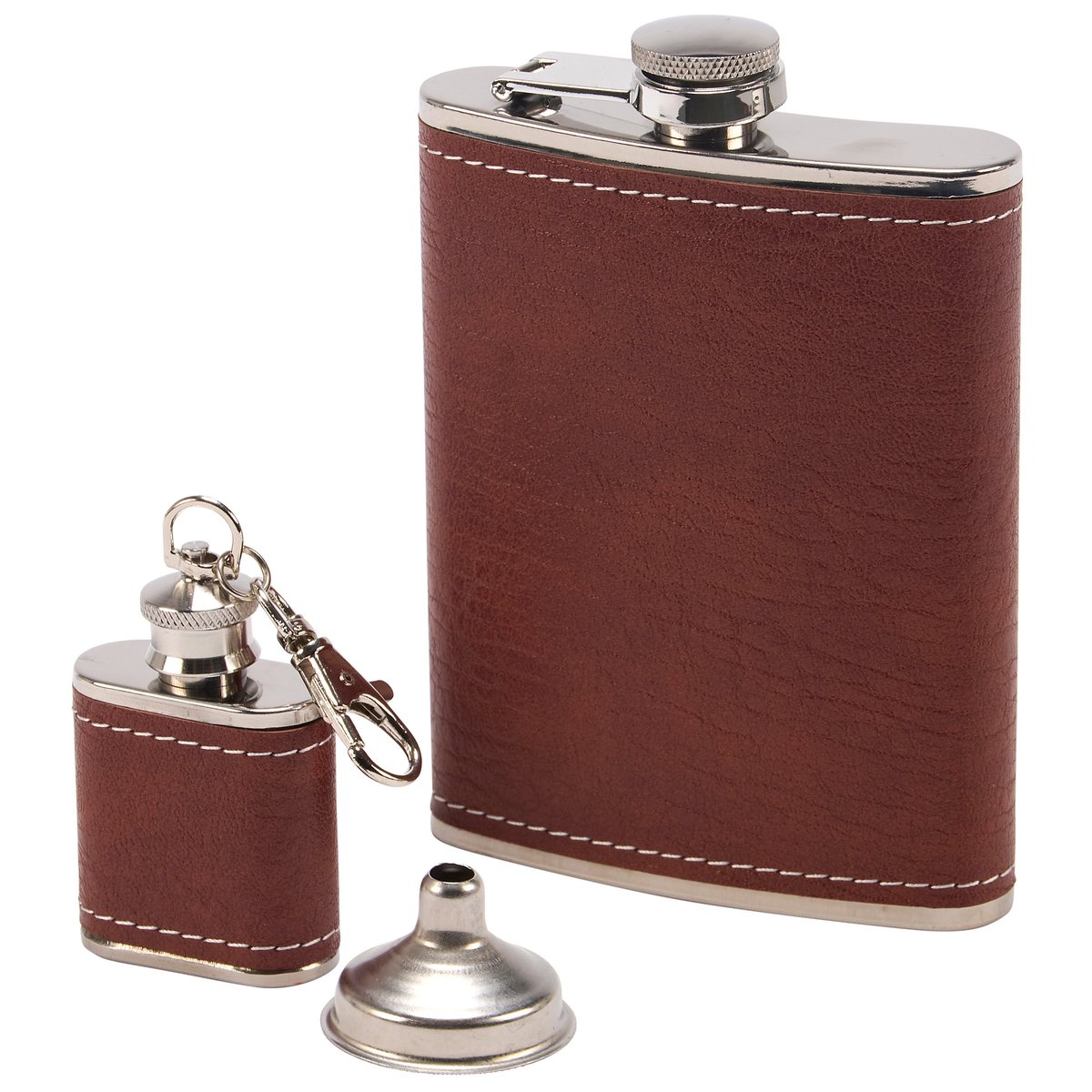 Brown Pebble Flask Set