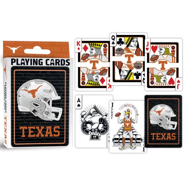 Texas Longhorns Neon-Styled Playing Cards
