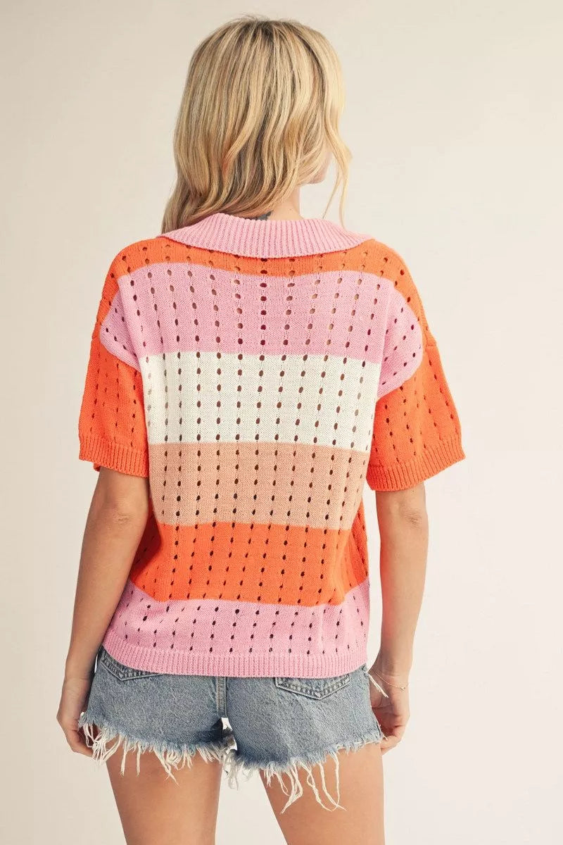 Color Block Sweater Top