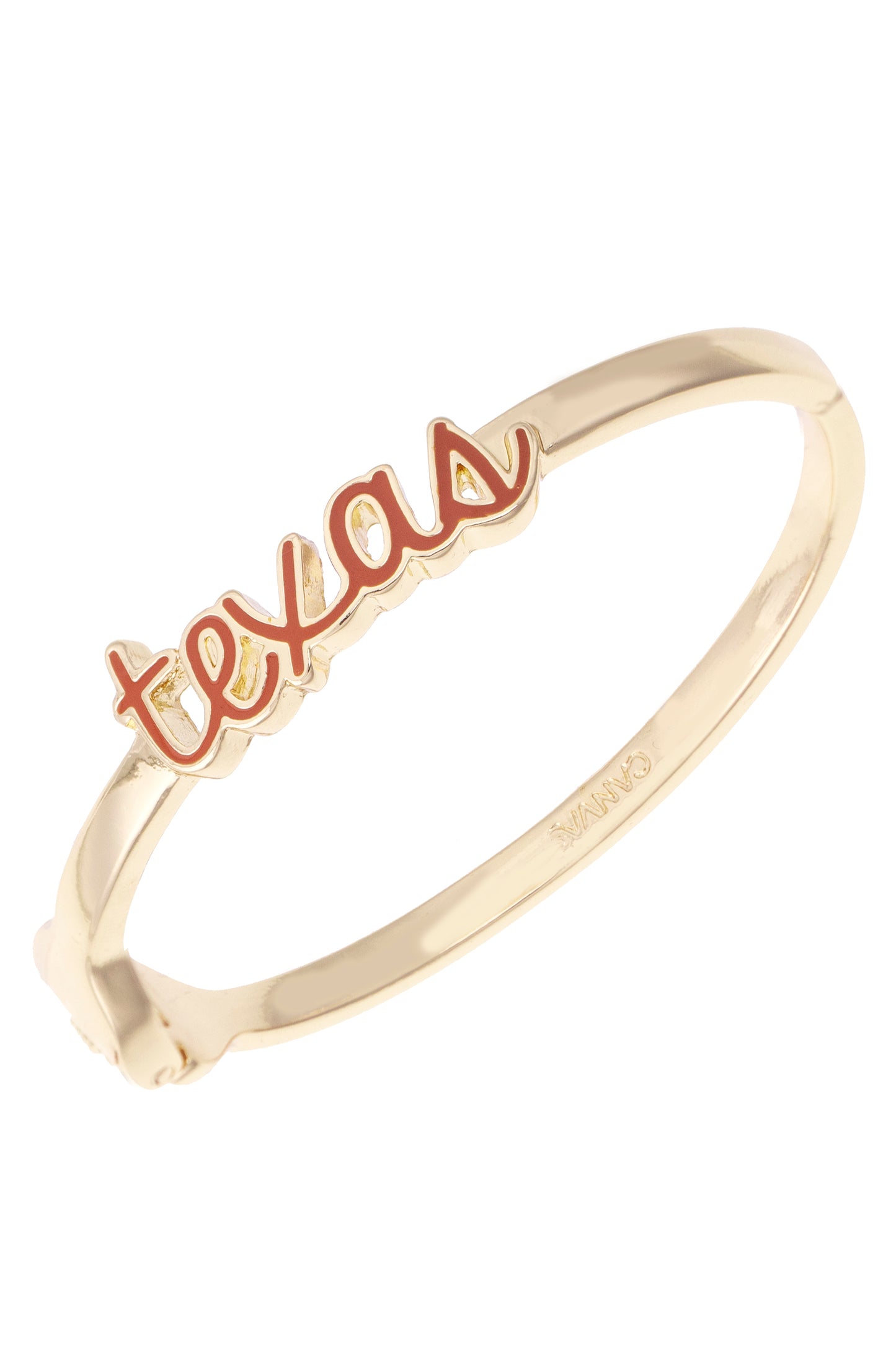 Texas Longhorns Cursive Enamel Hinge Bangle