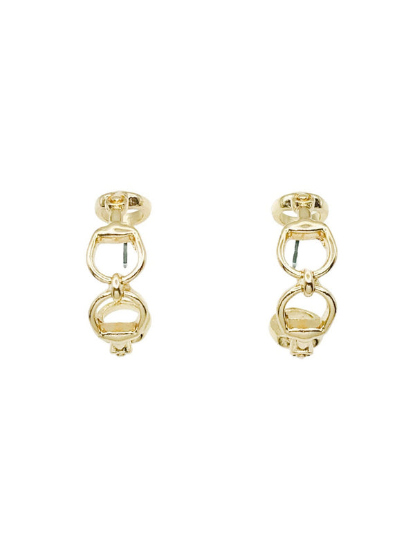 1" Gold Horsebit Hoop Earrings