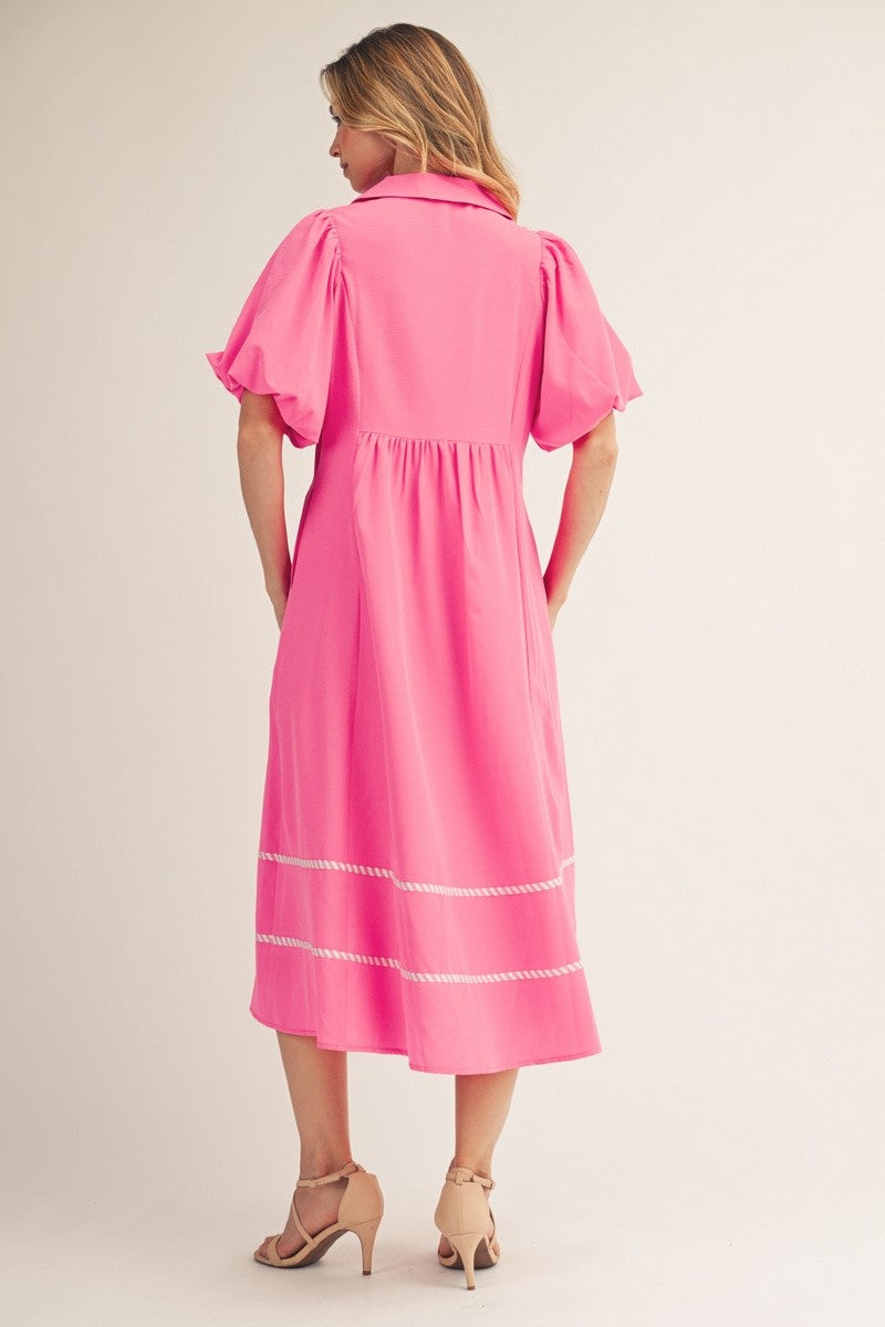Hot Pink Midi Dress