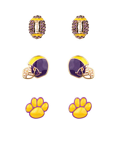 Pavé Football Game Day Earring Set