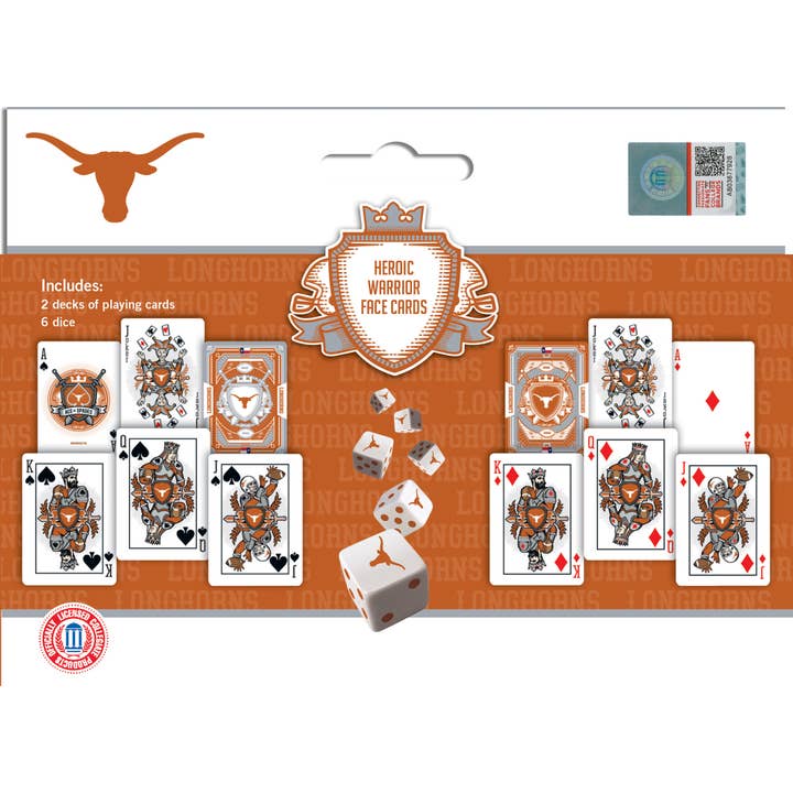 Texas Longhorns Two Pack Cards and Dice