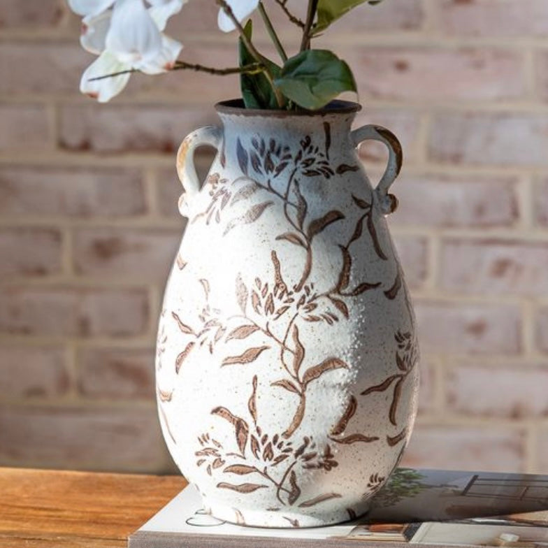 10" Brown Leaf Vase