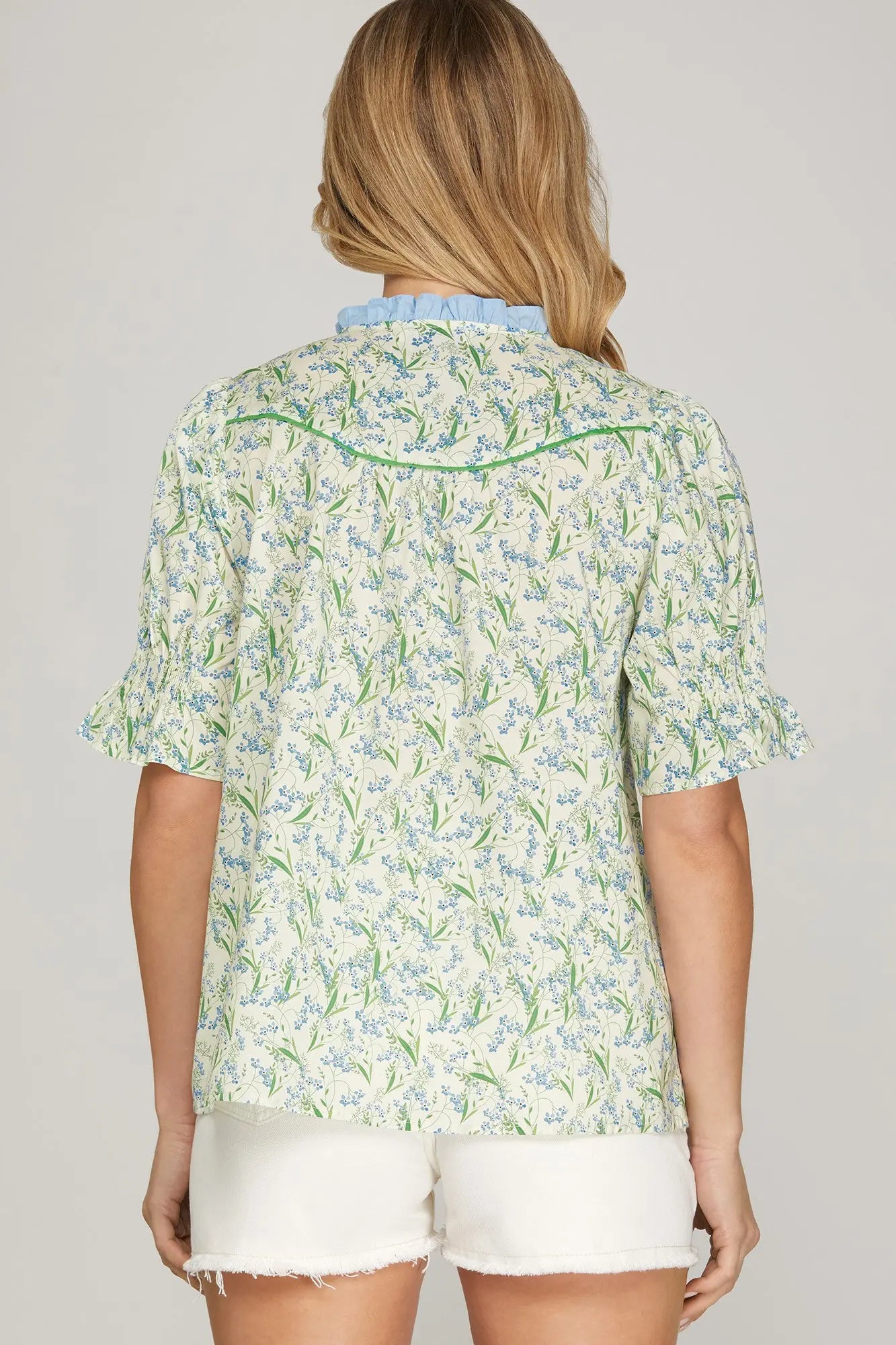 Smocked Sleeve Top