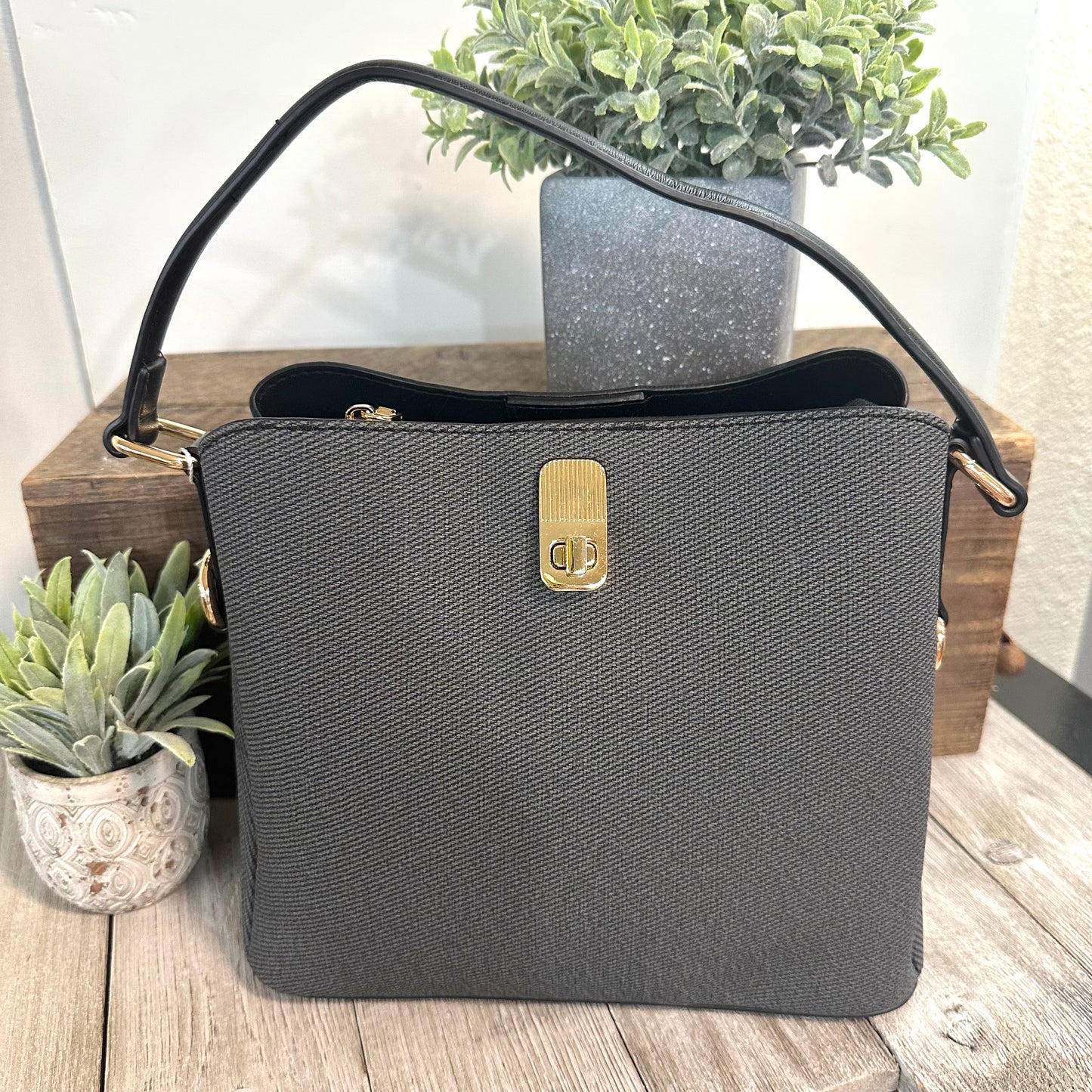 Jen & Co Allyson Canvas Satchel Bag