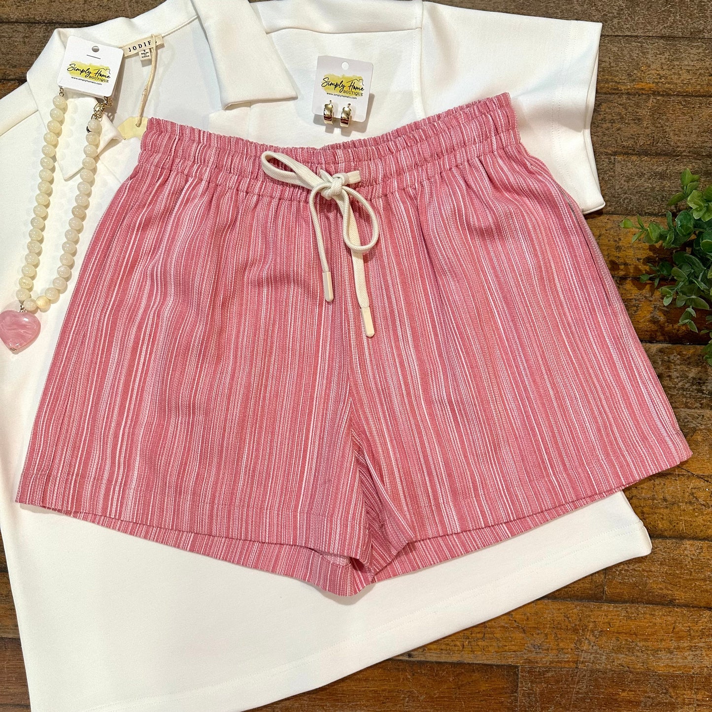 Drawstring Stripe Shorts