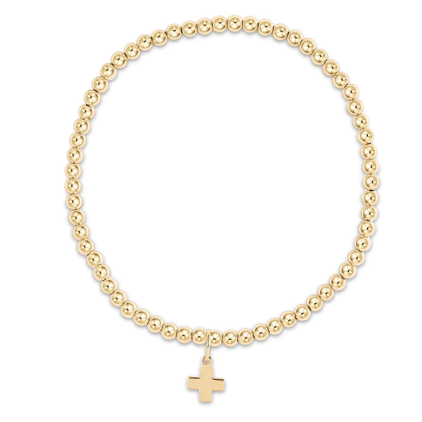enewton Extends Classic Gold 3mm Bracelet - Signature Cross Gold Charm