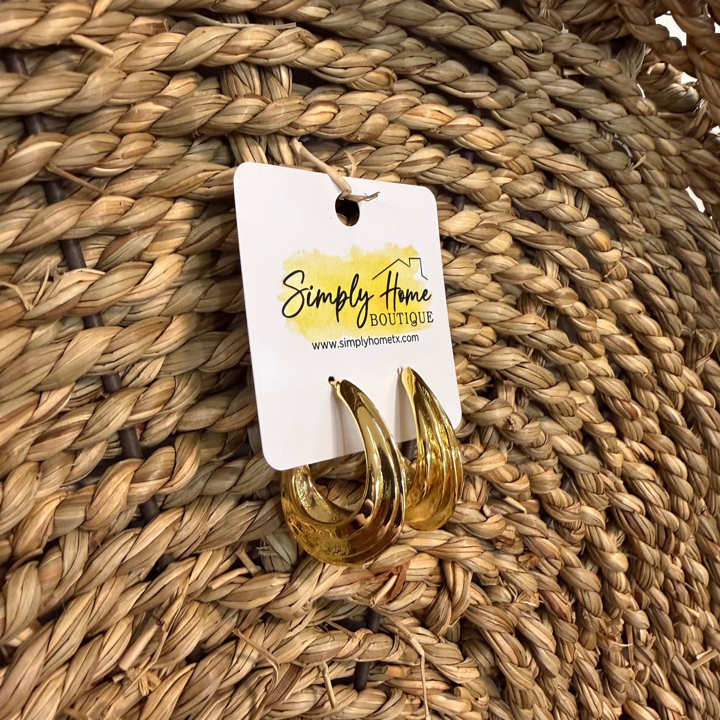 Textured U-Shape Hoop Earrings