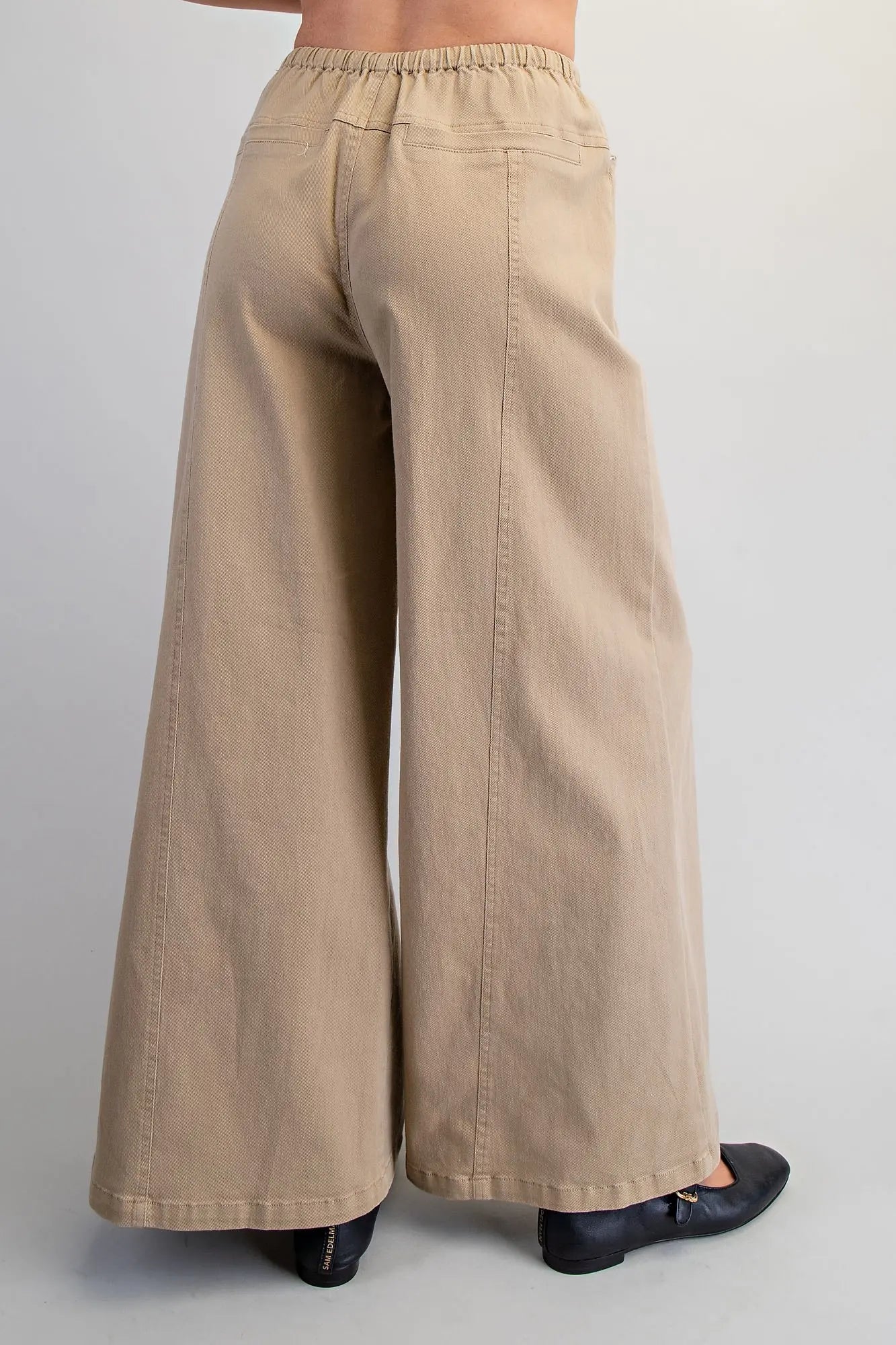 Mineral Washed Waist Tie Wide Leg Pants