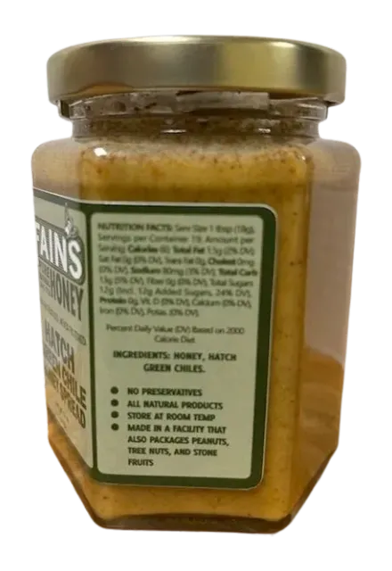Fain's Hatch Green Chile Honey Spread 12oz Jar