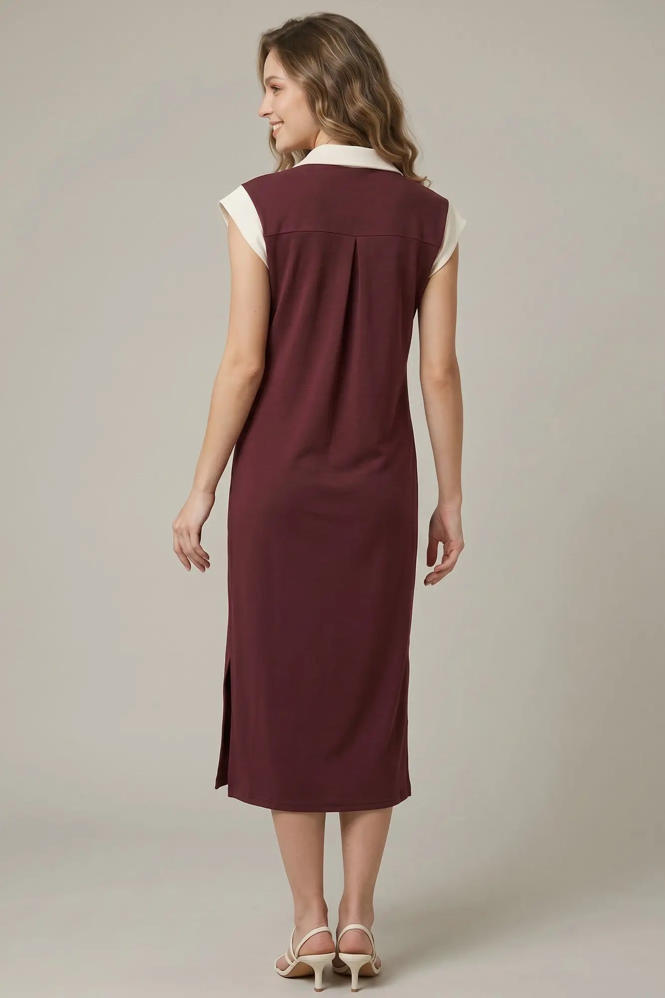 Drop Shoulder Midi Dress with Pockets