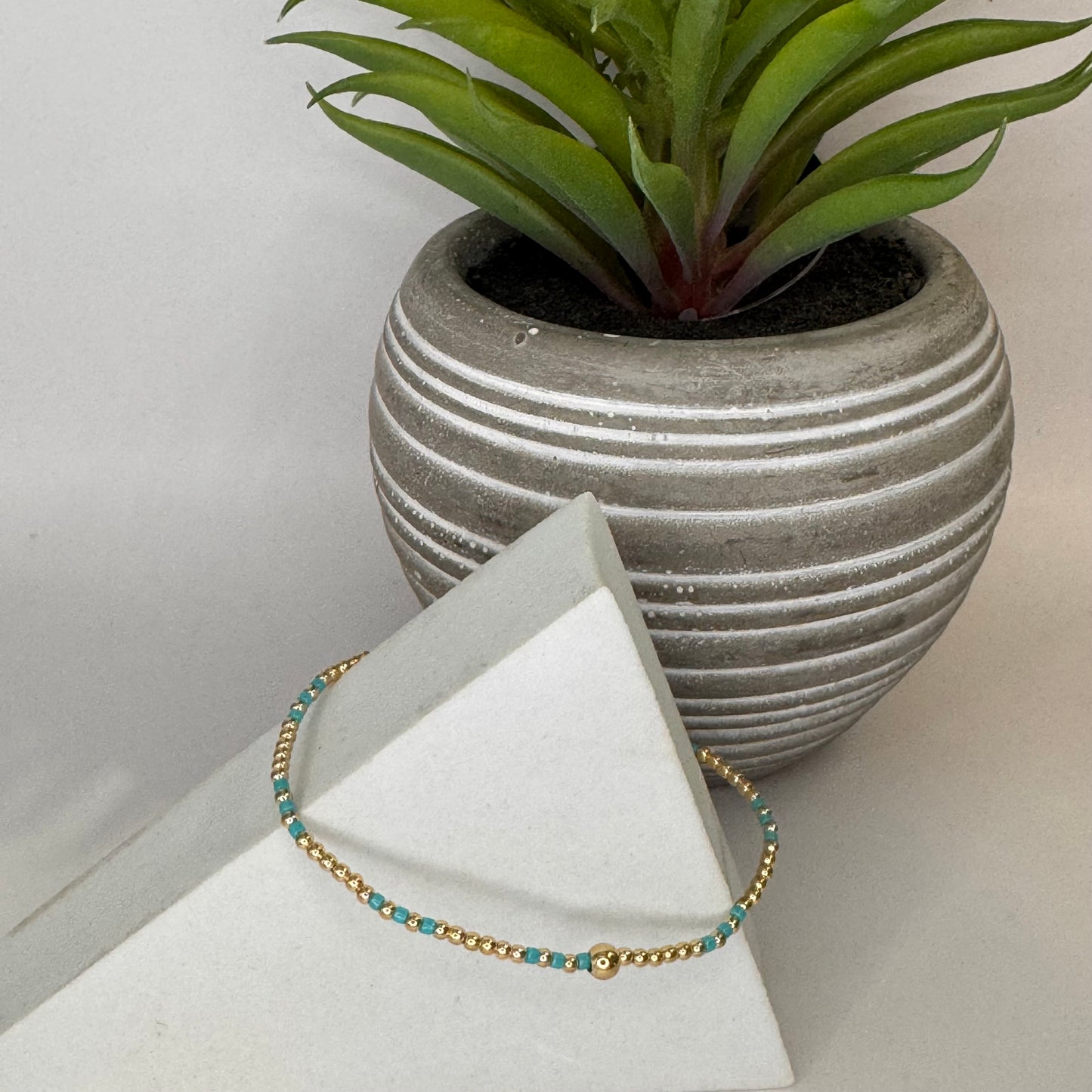enewton hope joy pattern 2mm bead bracelet- turquoise