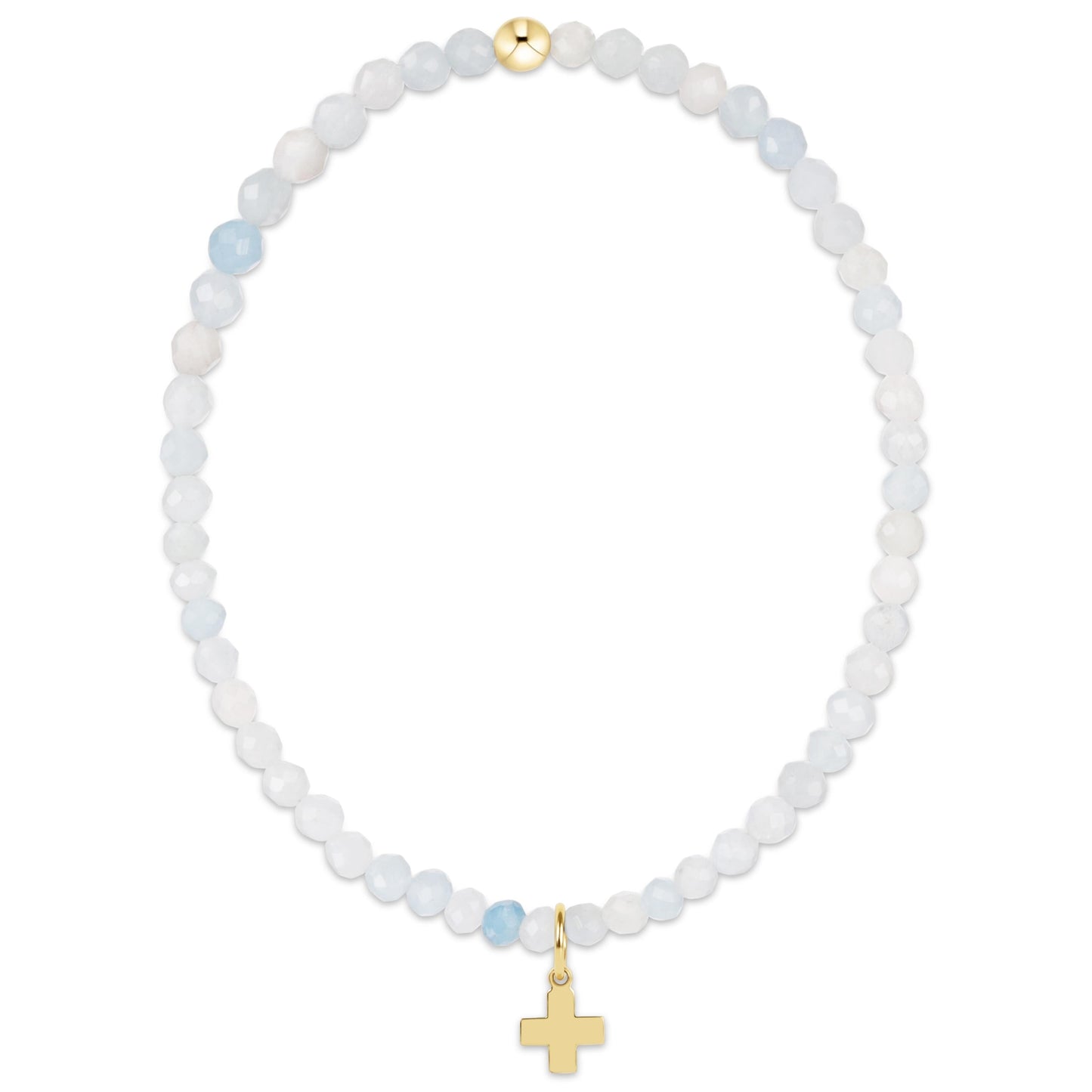 enewton Classic Aquamarine 3mm Bracelet- Cross Charm