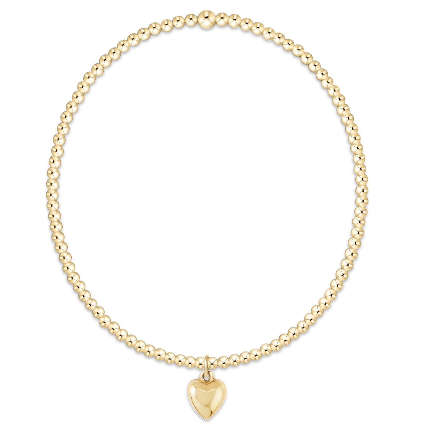 enewton Classic Gold 2mm Bracelet- Love Plush Gold Charm