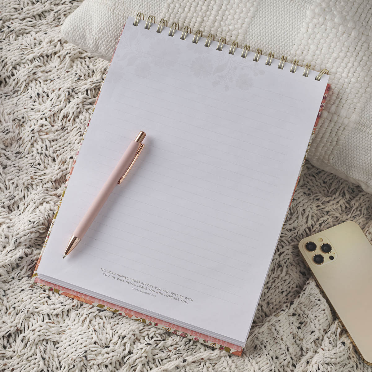 Trust Coral Floral Spiral Notepad