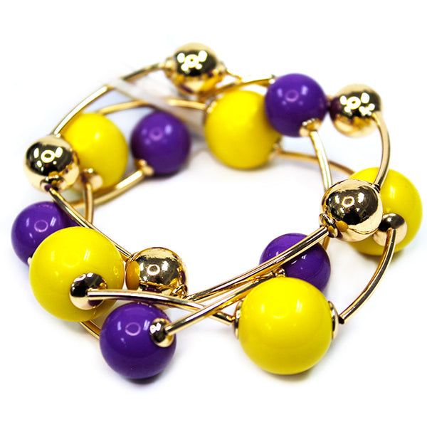 Set of 2 Stretch Gold Ball Bracelets
