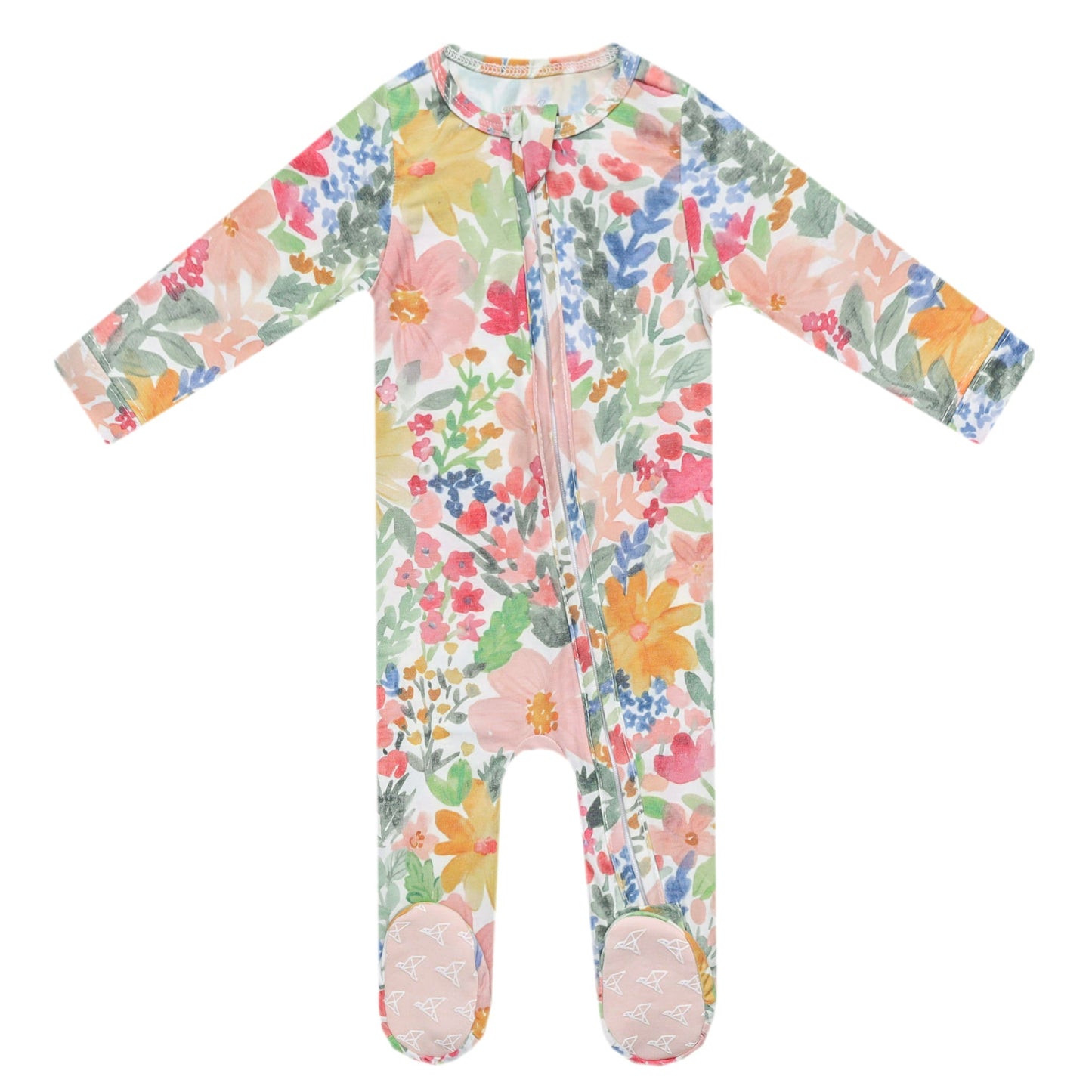 Copper Pearl Zip-Up Footie Pajama (0-3mos)
