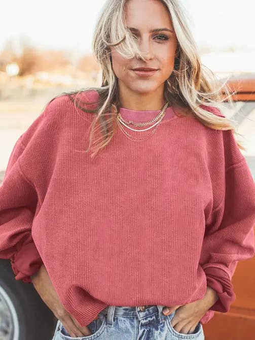 Ribbed Oversized Sweatshirt
