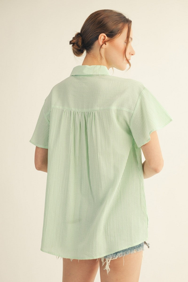 Pinstripe Button Down Top