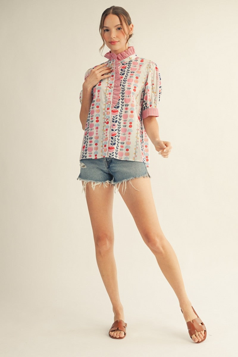 Button Down Floral Top