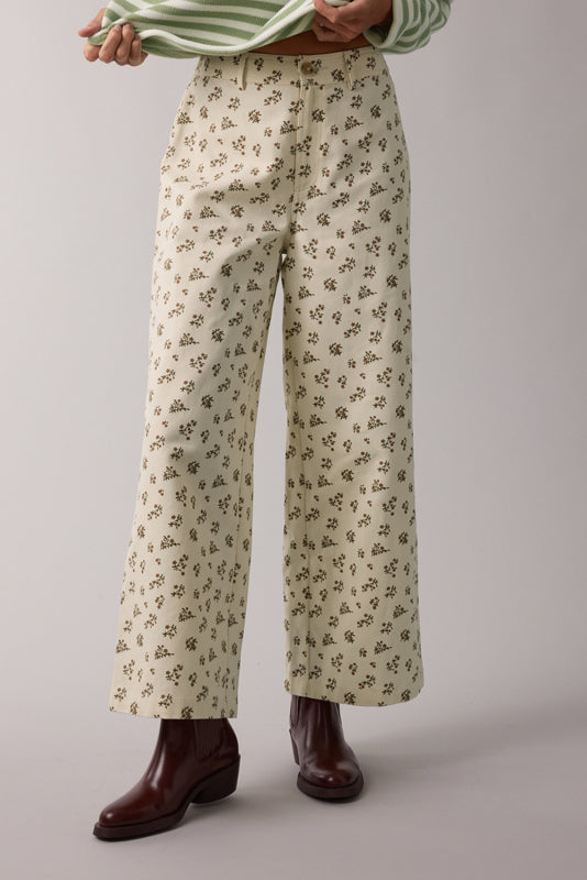 Floral Denim Pants
