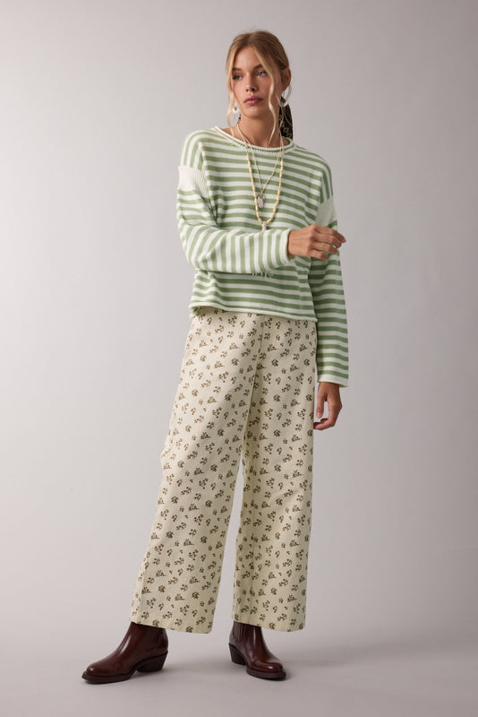 Floral Denim Pants