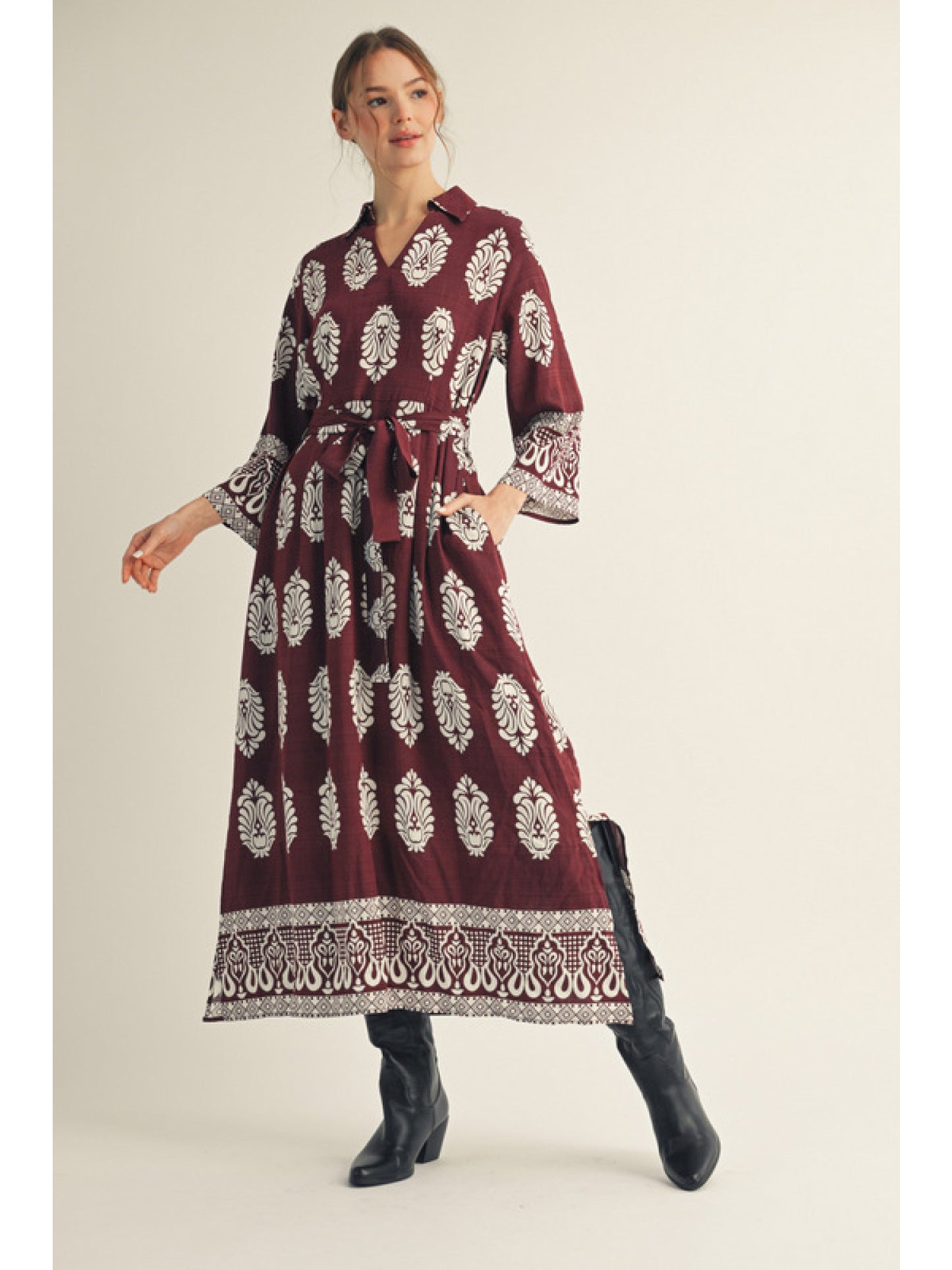 Damask Midi Dress