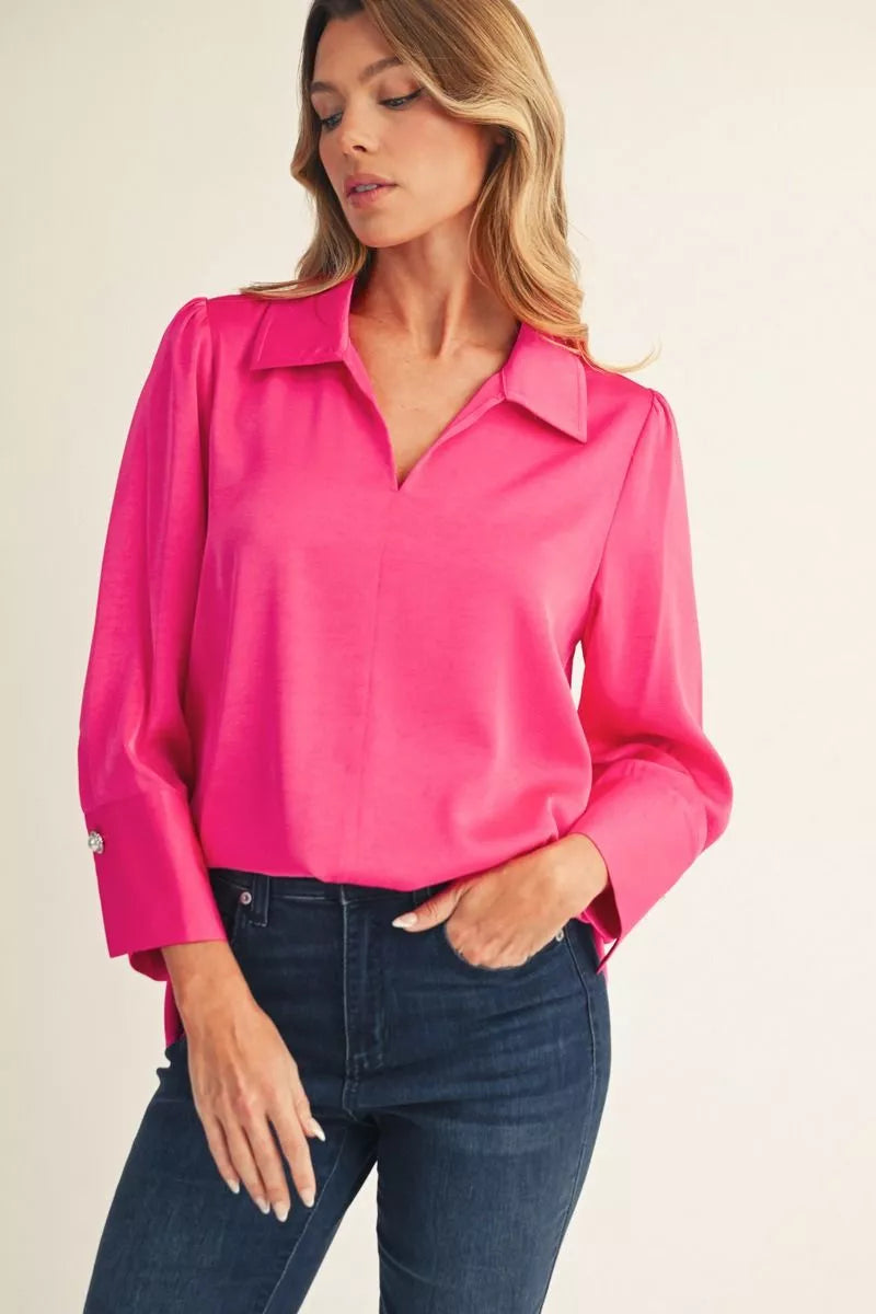 Pink Satin Top