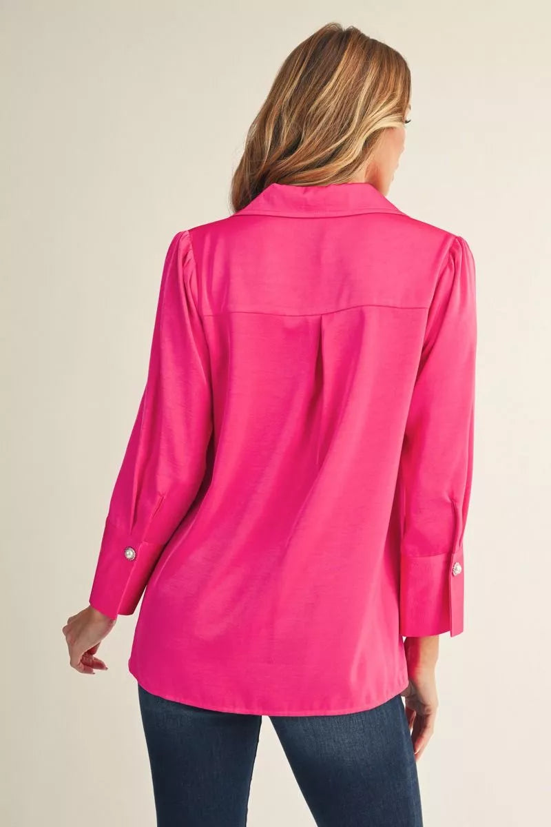 Pink Satin Top