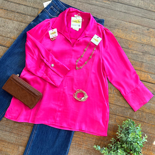 Pink Satin Top