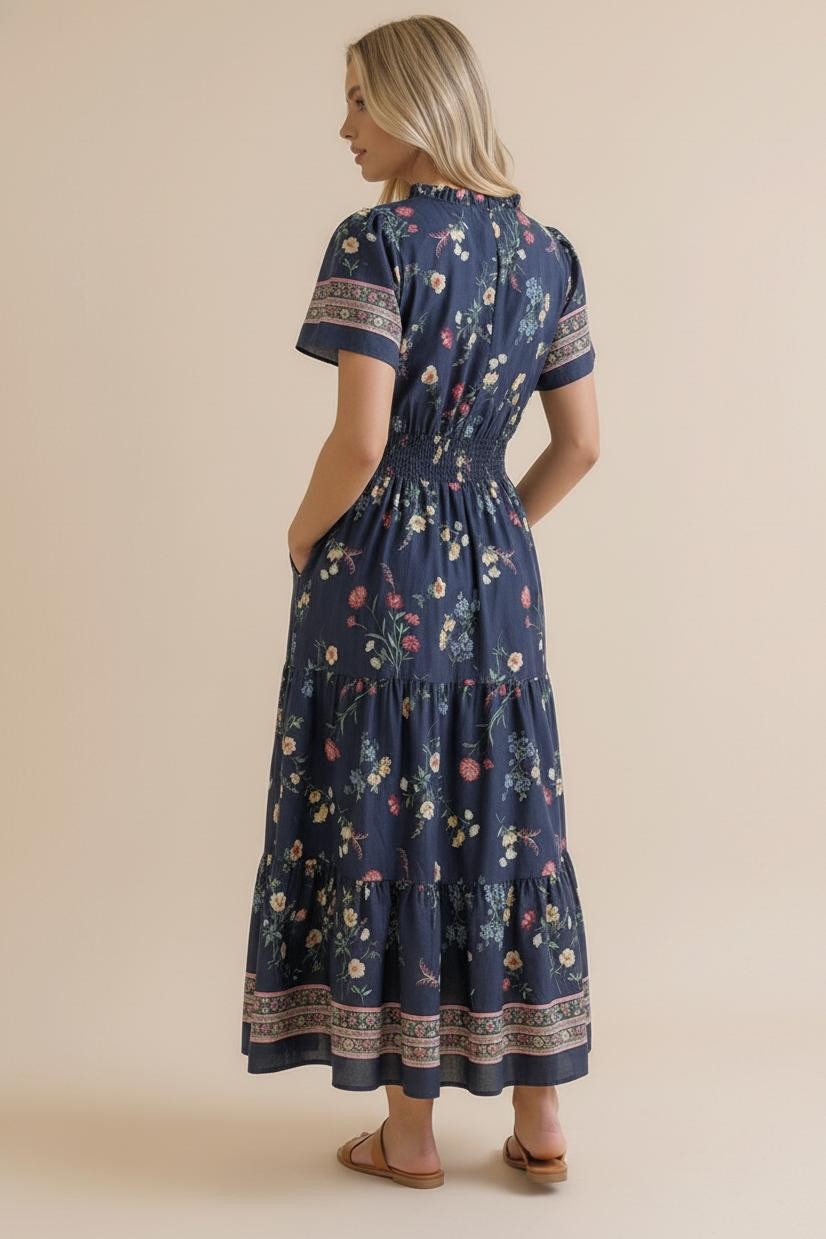 Smock Waist Maxi Dress
