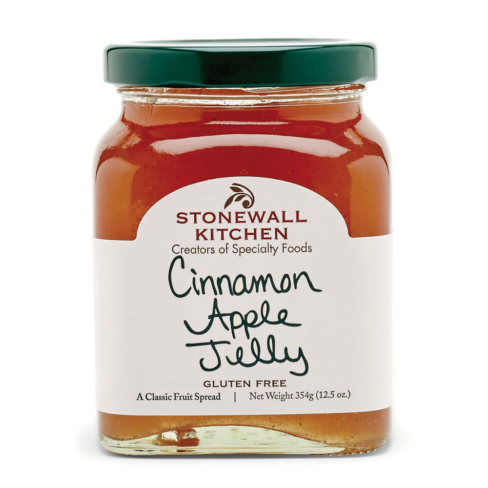 Jar of Stonewall Kitchen Cinnamon Apple Jelly on a white background