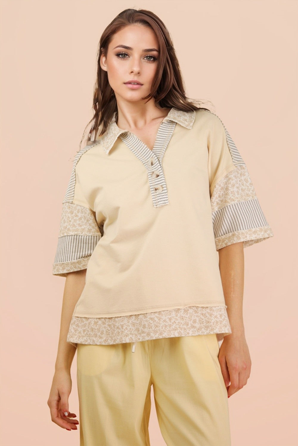 Collared Knit Top