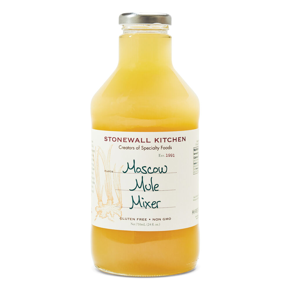 Bottle of Stonewall Kitchen Moscow Mule Mixer on a white background
