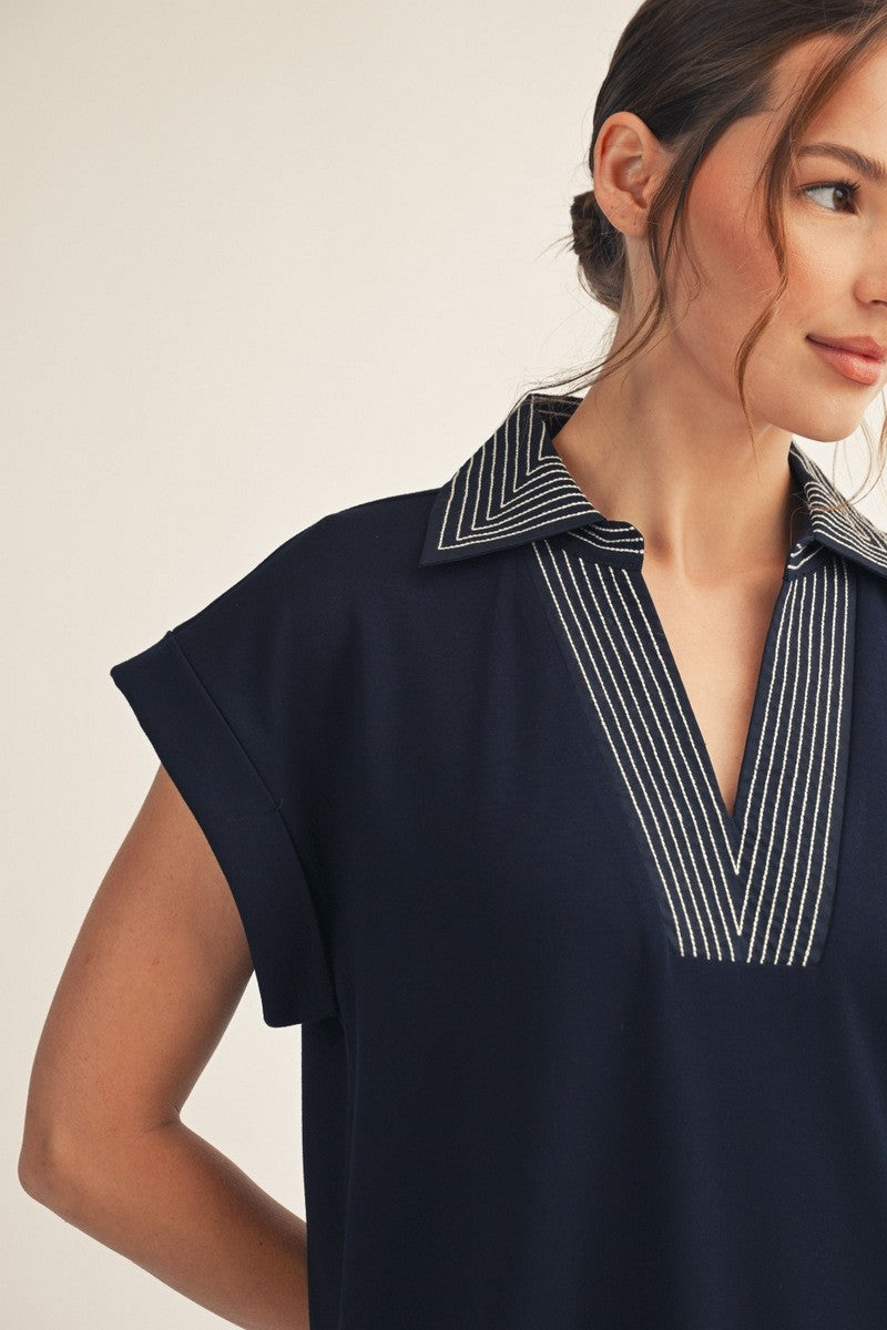 Stitch Detail Midi Dress