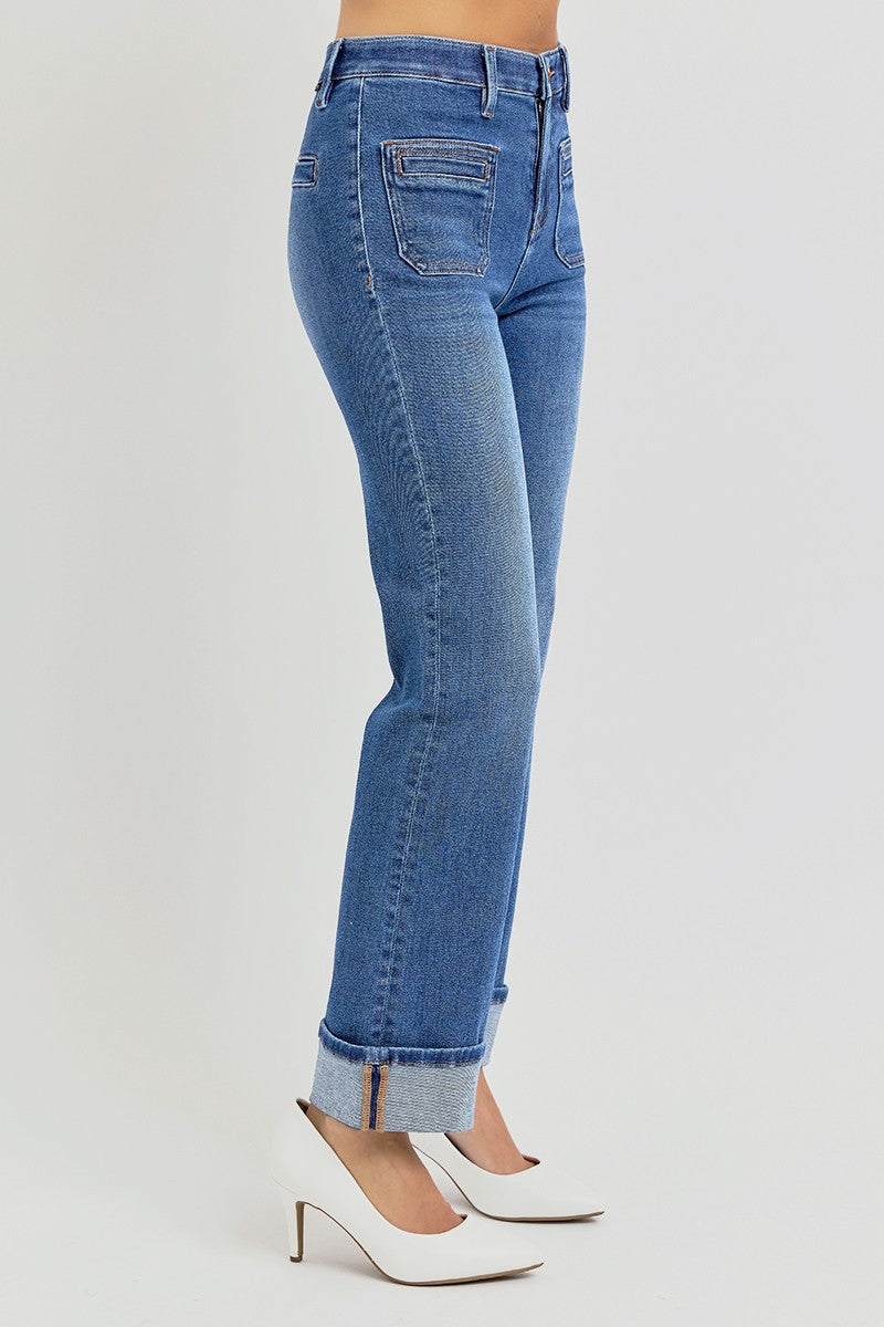 Risen High Rise Front Pocket Denim
