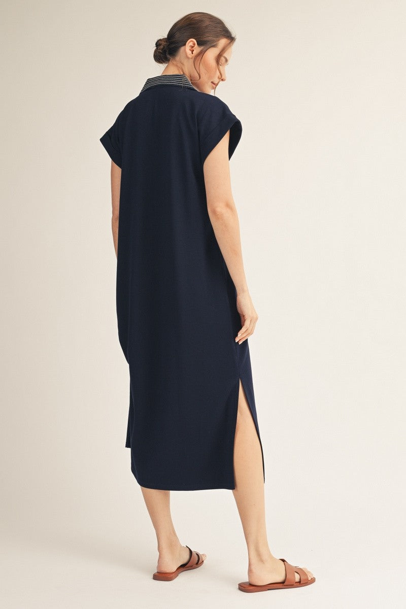 Stitch Detail Midi Dress