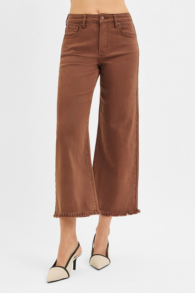 Tummy Control High Rise Crop Wide Pants