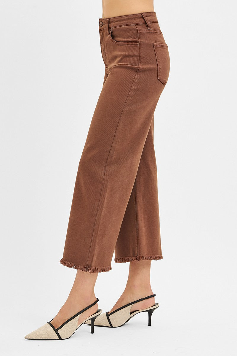 Tummy Control High Rise Crop Wide Pants