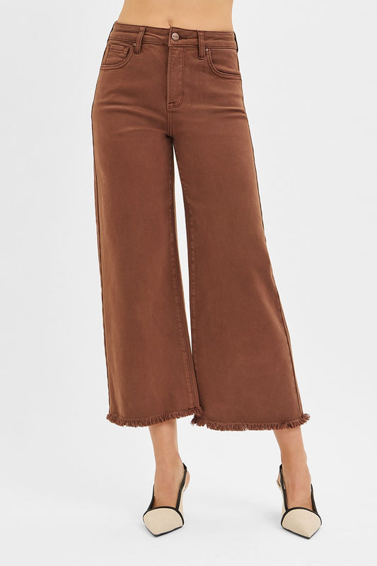 Tummy Control High Rise Crop Wide Pants