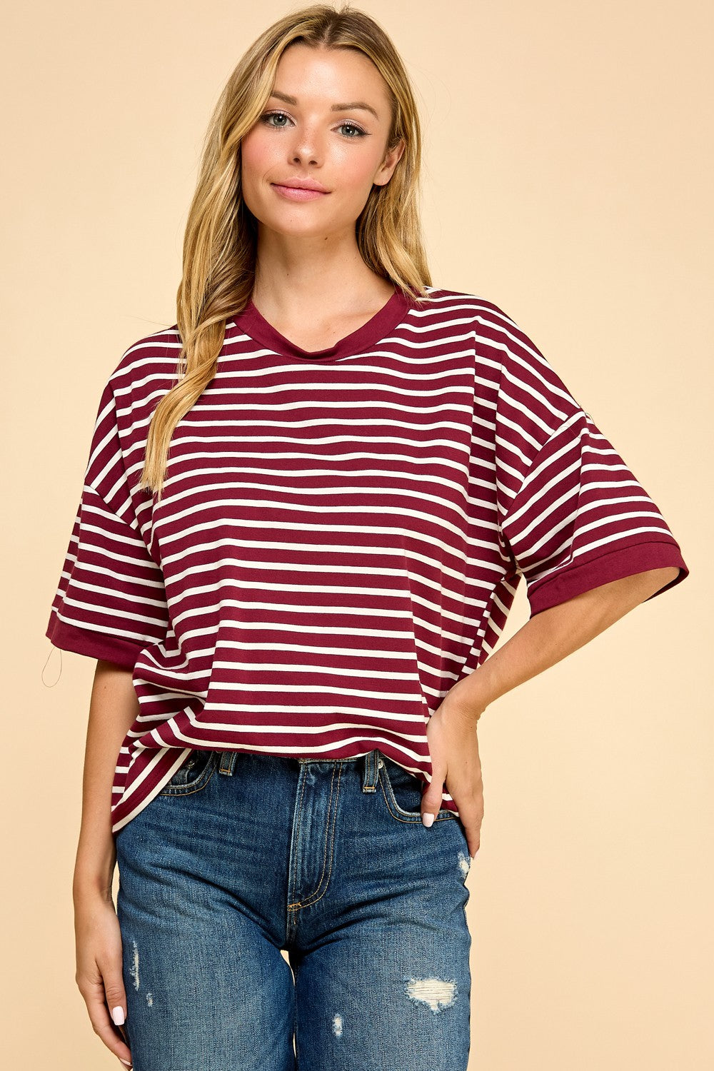 Short Sleeve Stripe Top