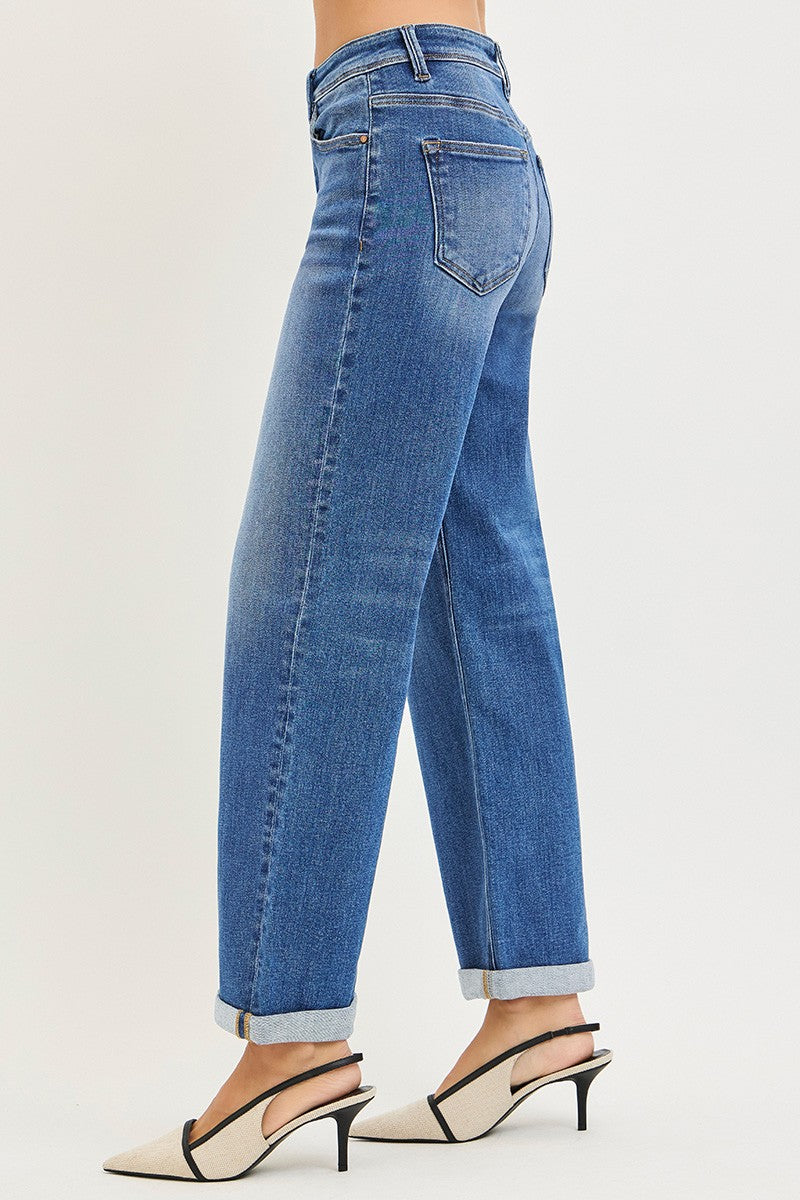 Risen High Rise Relaxed Ankle Straight