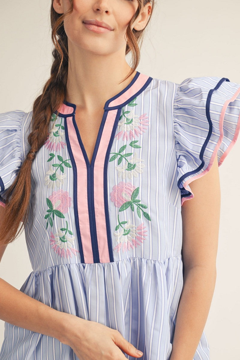 Embroidered Midi Dress