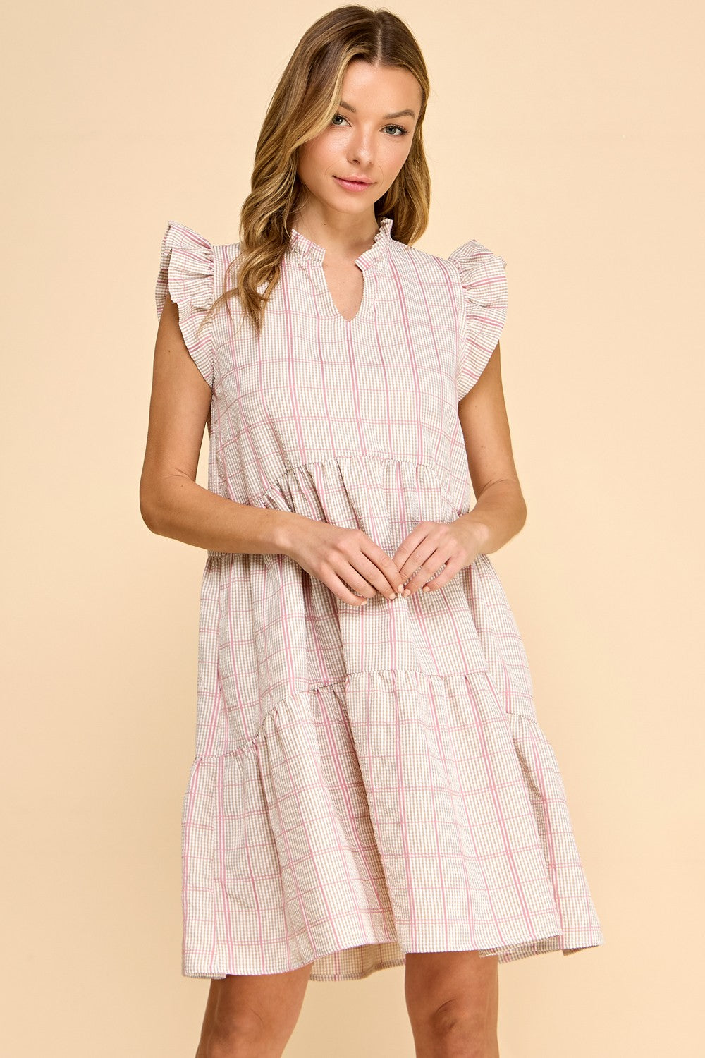 Tiered Ruffle Gingham Dress