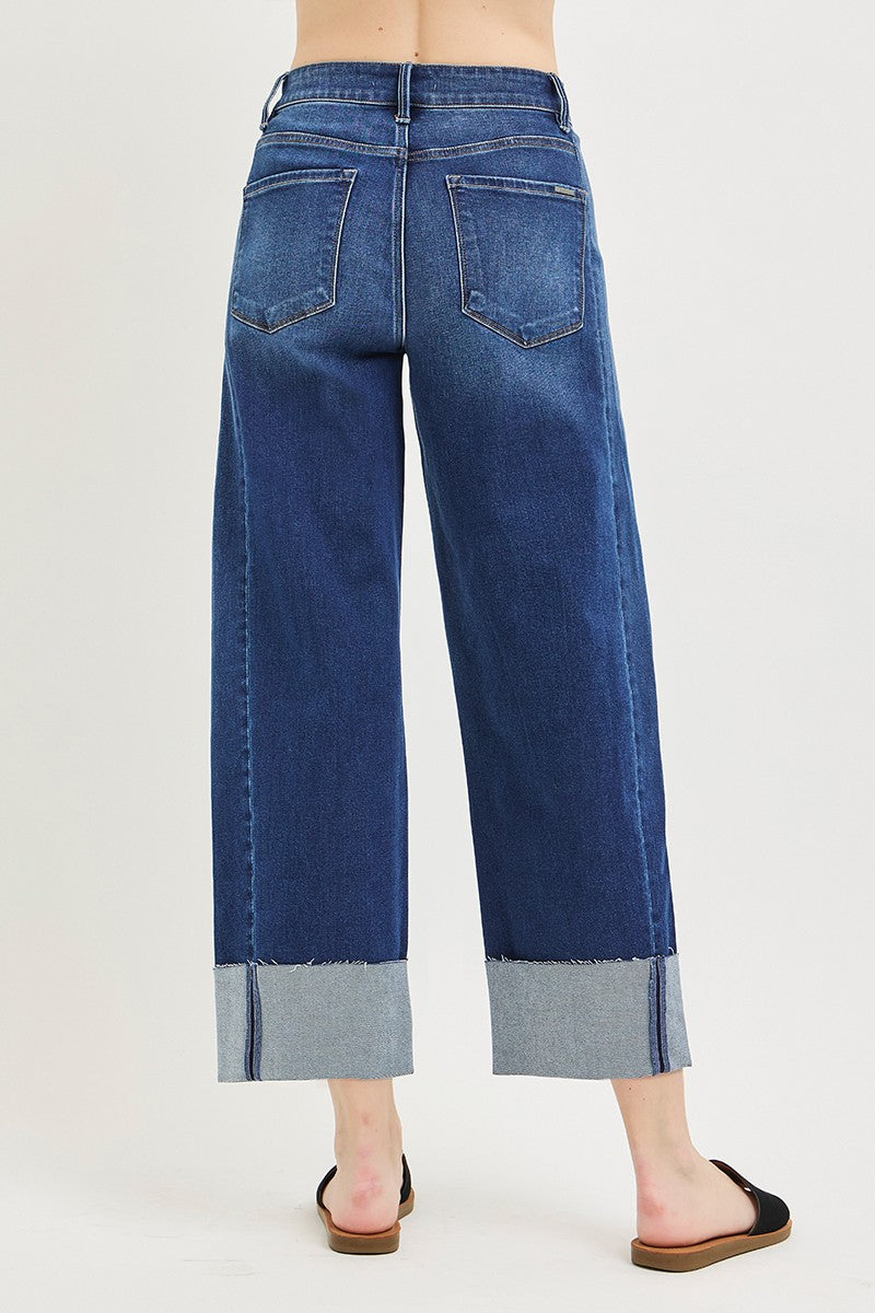 Slouchy Crop Barrel Cuffed Jeans