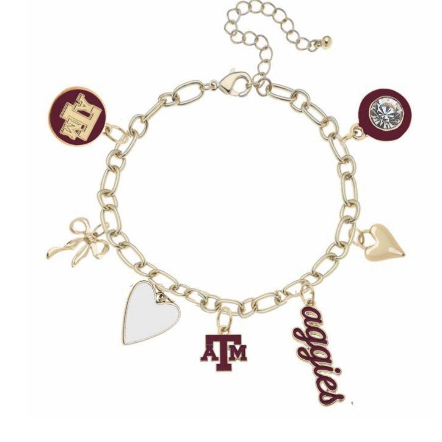 Texas A&M Aggies Enamel Icons Charm Bracelet