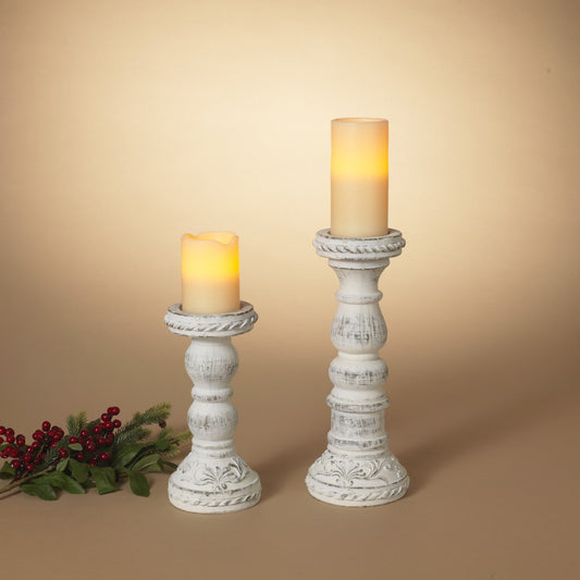 White Candle Holder
